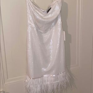 White Lulus sequin dress XS